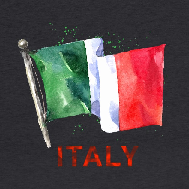 WATERCOLOR FLAG OF ITALY by xposedbydesign